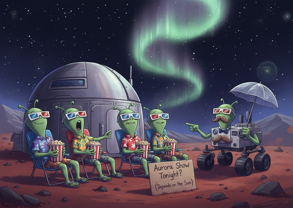 Cover Image for Ученые научились предсказывать зеленые полярные сияния на Марсе