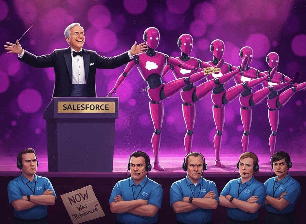 Cover Image for Salesforce сократила 4000 сотрудников из-за внедрения ИИ-агентов