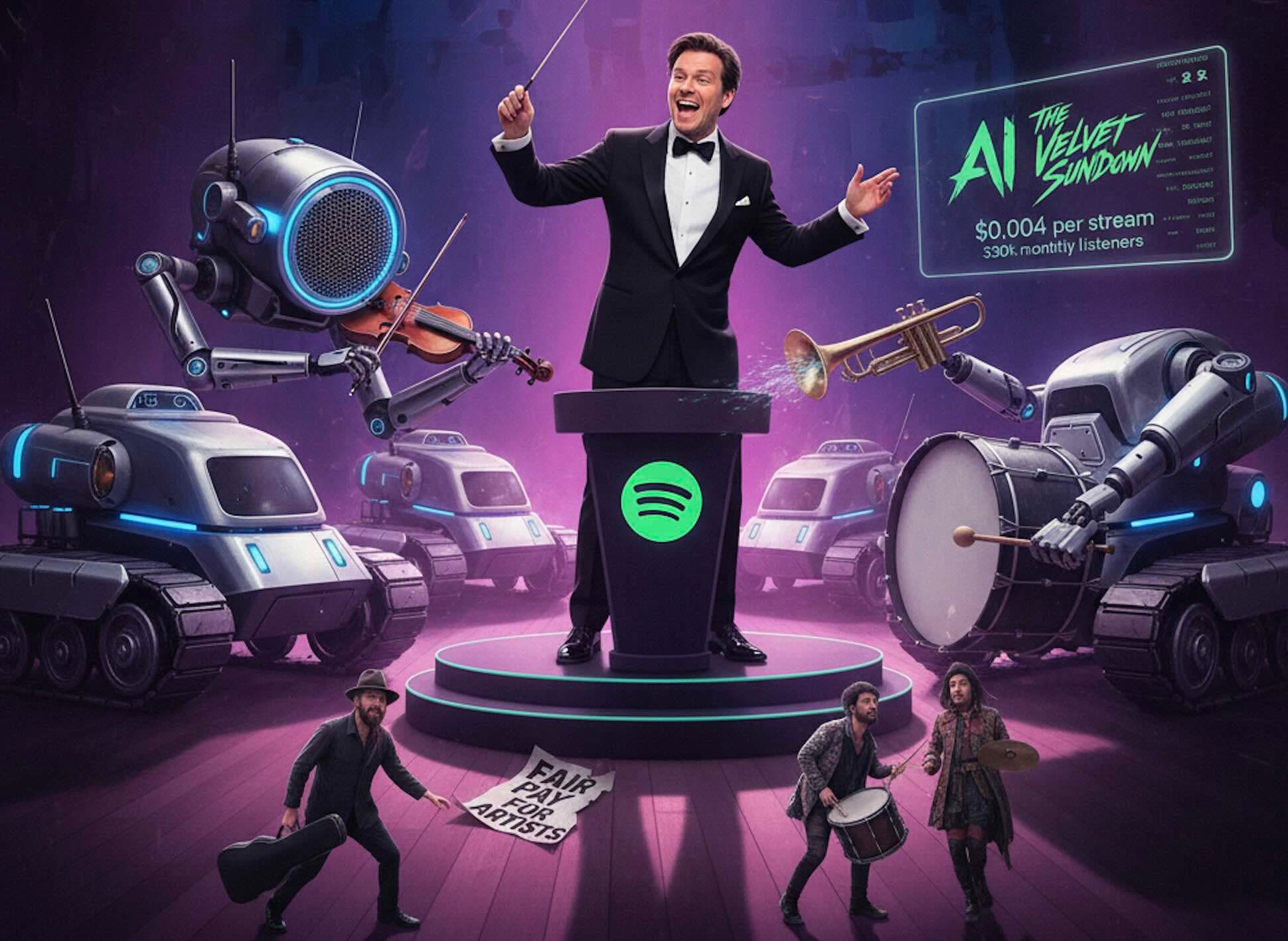 Cover Image for Артисты и слушатели бойкотируют Spotify из-за инвестиций CEO в военные технологии и AI-музыку