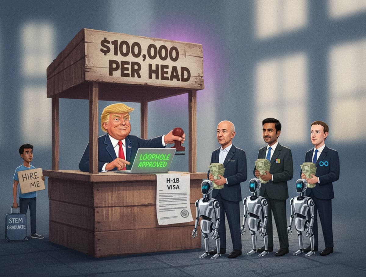 Cover Image for Введение сбора в $100k за визы H-1B ускорит развитие ИИ для автоматизации рабочих мест