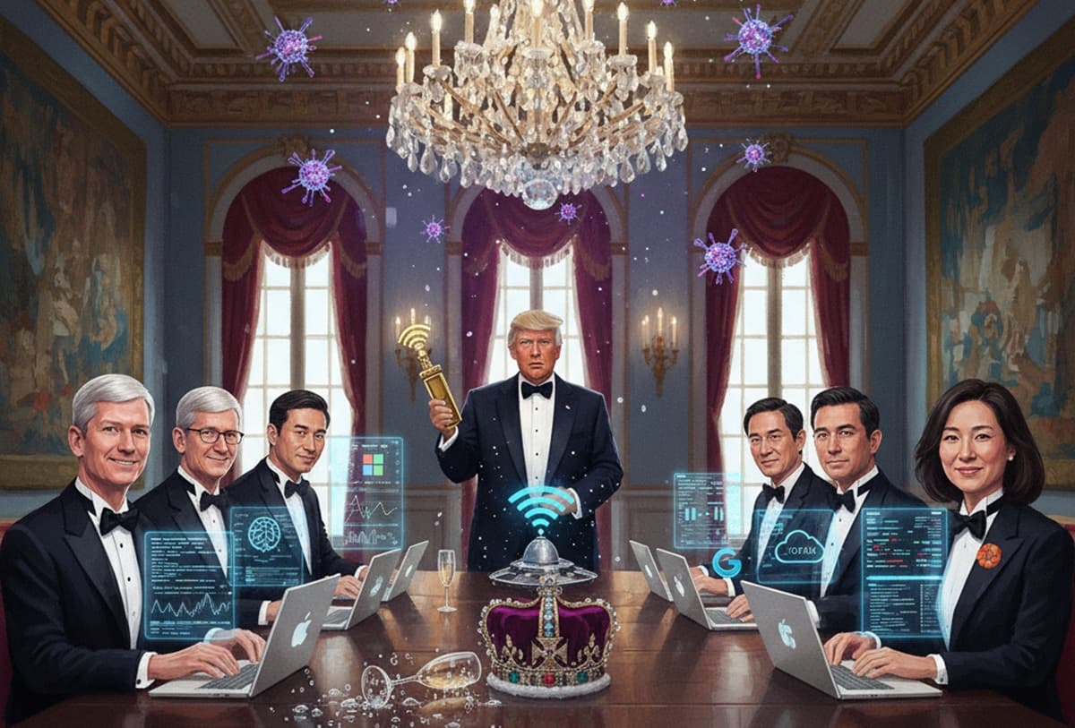 Cover Image for Лидеры технологической индустрии стали главными гостями на банкете Трампа в Великобритании