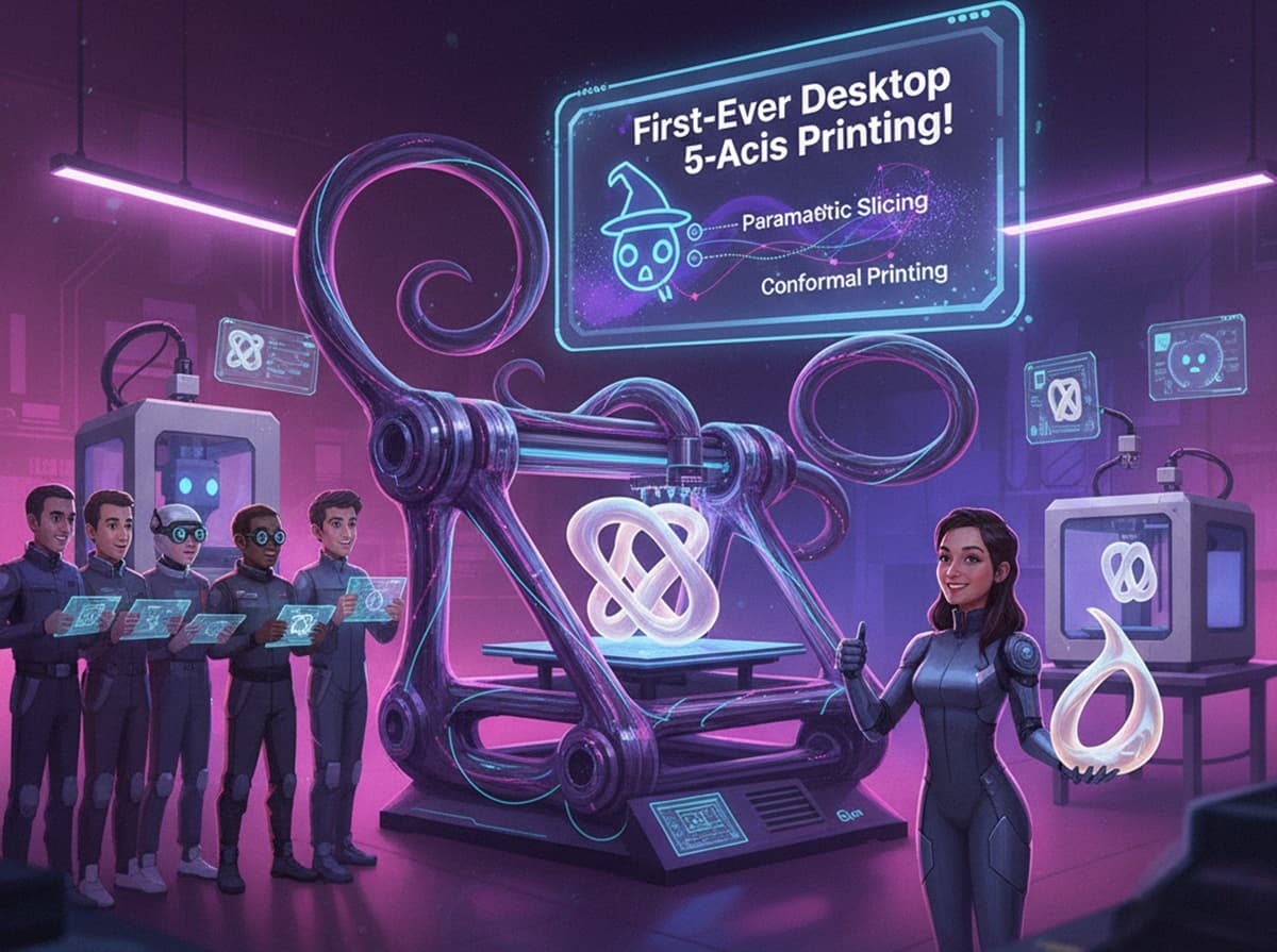 Cover Image for Генеративный ИИ создал революционный дизайн 3D-принтера с пятью осями