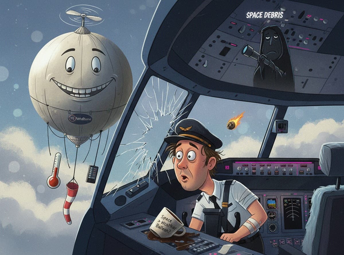 Cover Image for Никаких НЛО: таинственный объект, ударивший самолет в полете, оказался метеозондом