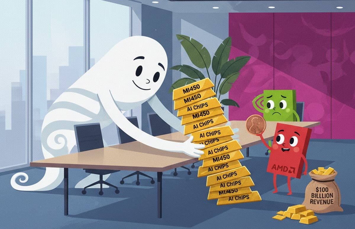 Cover Image for AMD заключила крупную сделку с OpenAI на поставку ИИ-чипов с опционом на акции
