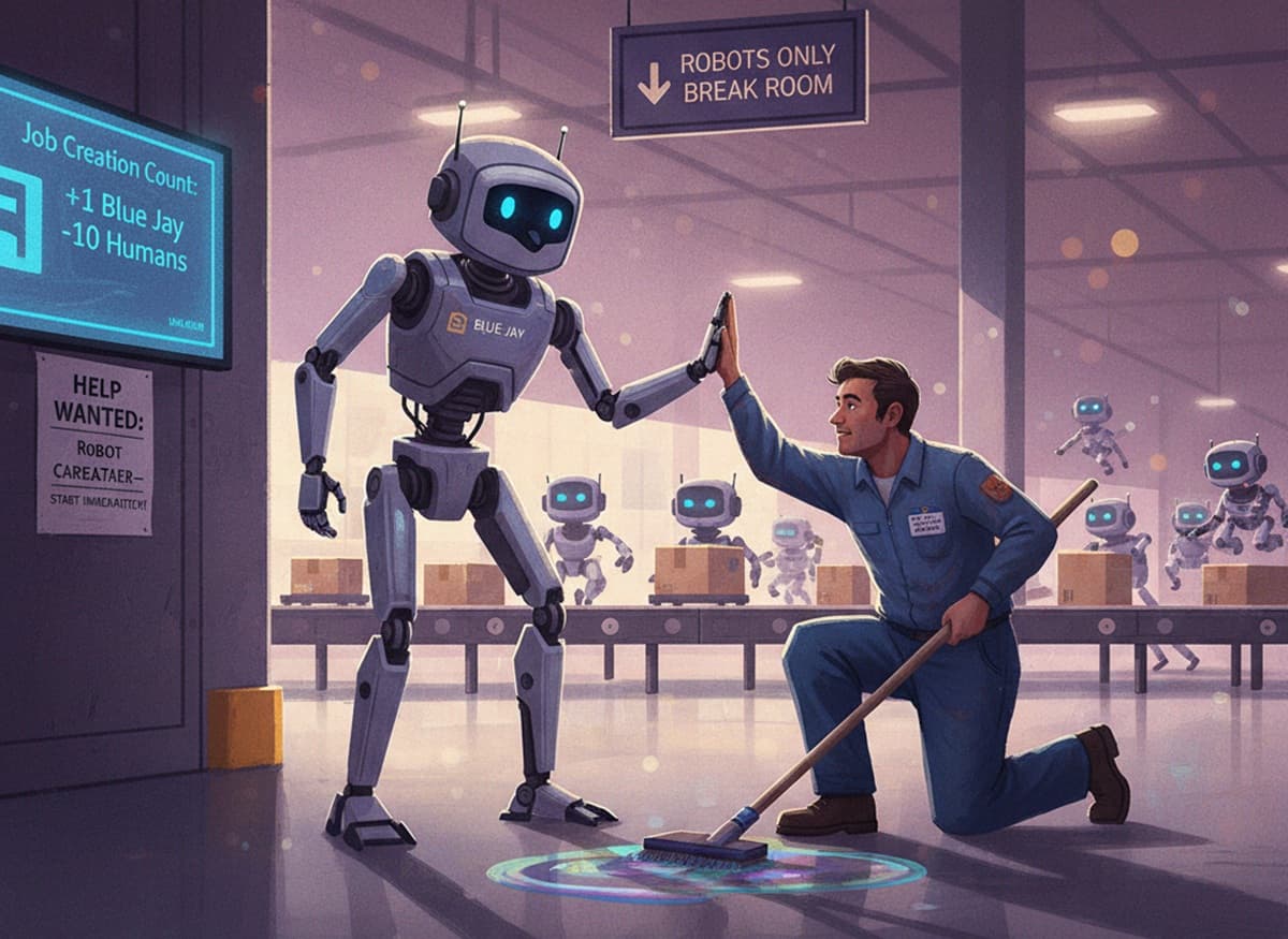 Cover Image for Amazon представила роботов Blue Jay для сокращения издержек на складах