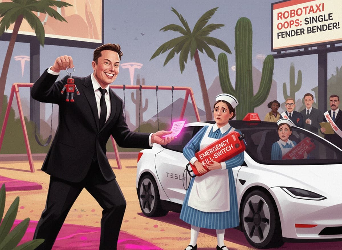 Cover Image for Tesla планирует убрать живых сотрудников-контролеров из роботакси до конца года