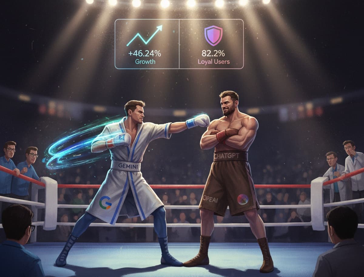 Cover Image for Gemini обгоняет ChatGPT по трафику и по экономической эффективности эксплуатации