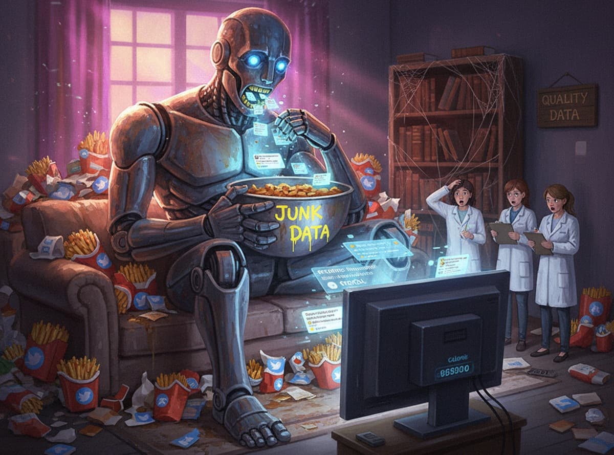 Cover Image for Исследование показывает, что обучение на плохих данных ухудшает способности LLM