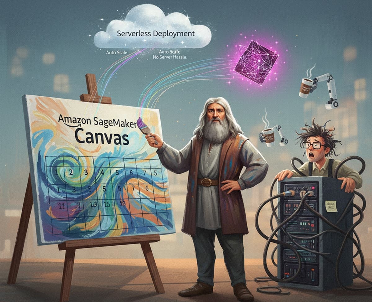 Cover Image for Amazon SageMaker Canvas теперь поддерживает бессерверное развертывание моделей