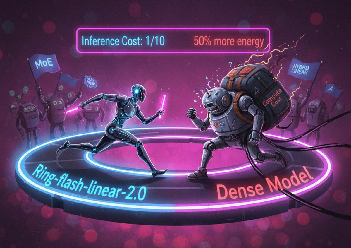 Cover Image for Hugging Face выпускает эффективные модели Ring с гибридной линейной архитектурой