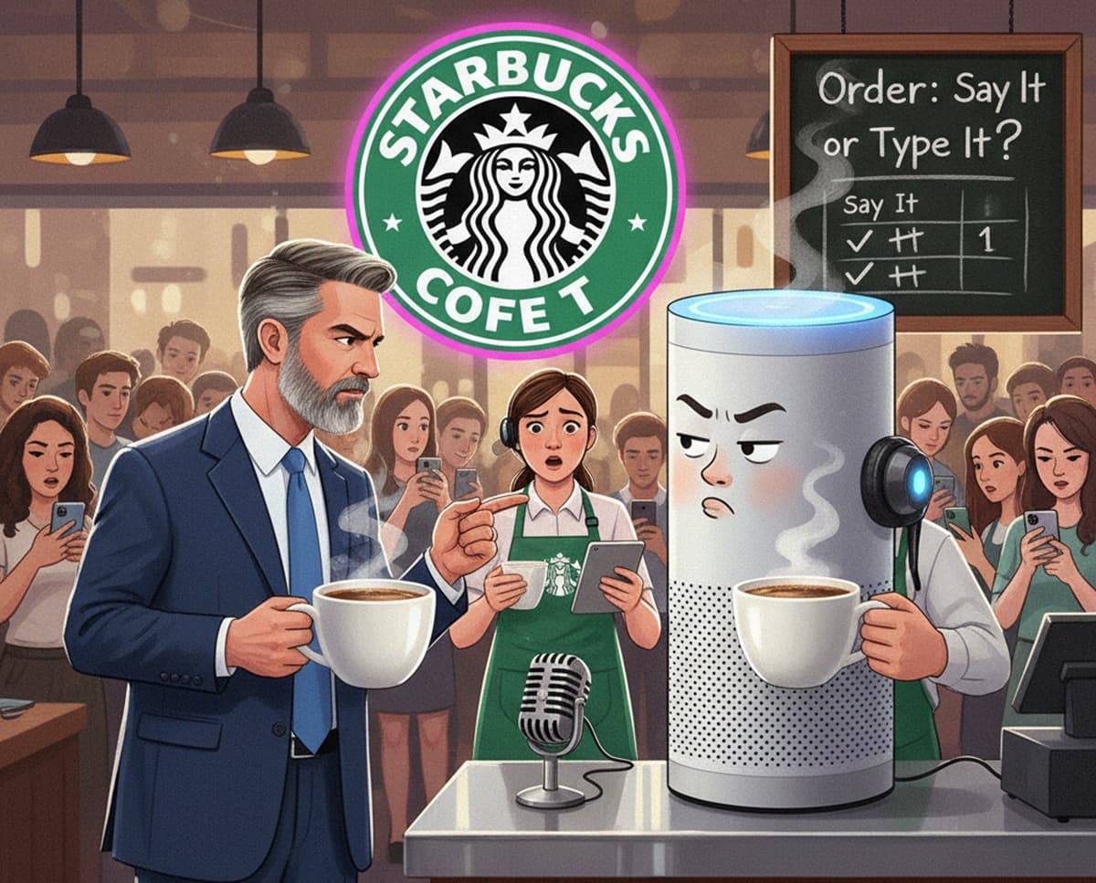 Cover Image for Starbucks тестирует голосовые заказы через ИИ, но пока без роботов