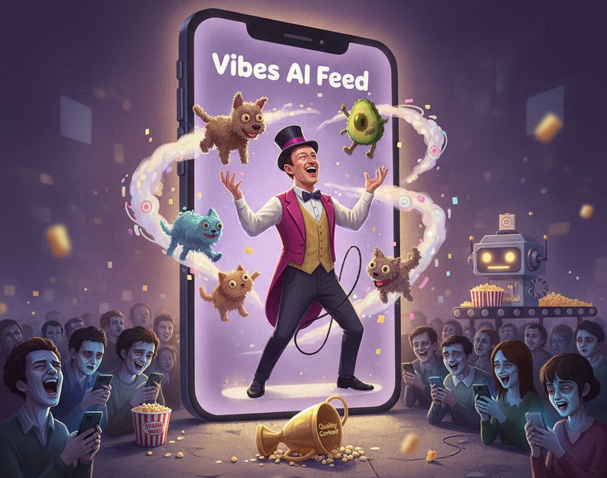 Cover Image for Запуск AI-видео Vibes вызвал резкий рост пользователей приложения Meta* AI