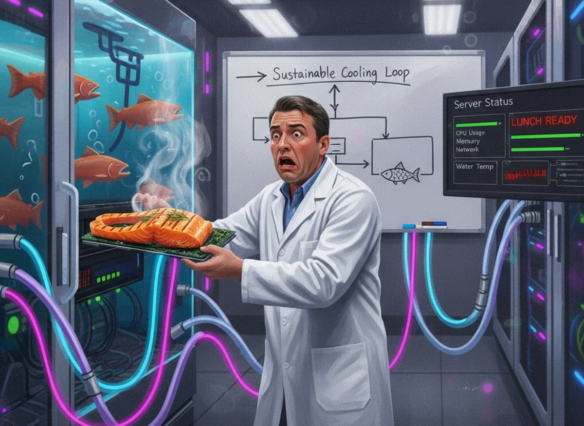 Cover Image for В Норвегии открыли дата-центр для ИИ, который вырабатываемым теплом греет рыбную ферму