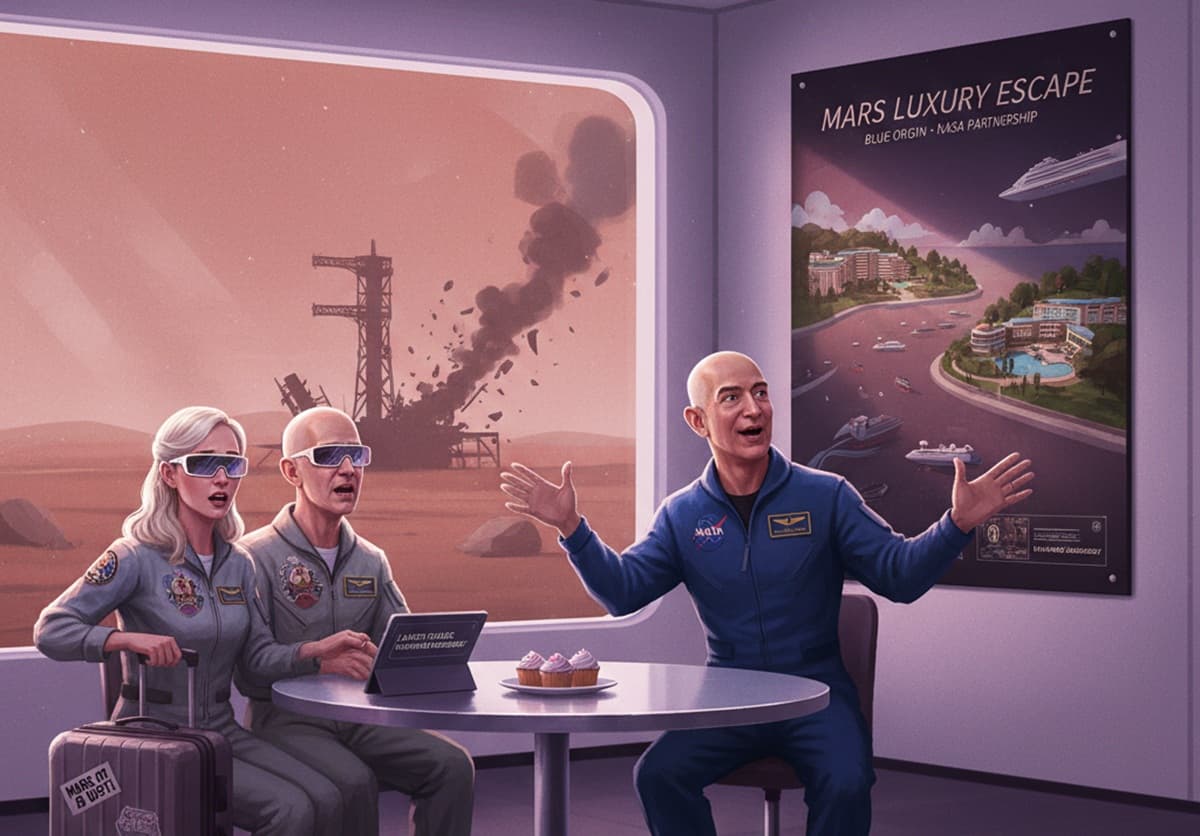 Cover Image for Солнечная буря отложила запуск миссии NASA к Марсу на ракете Blue Origin