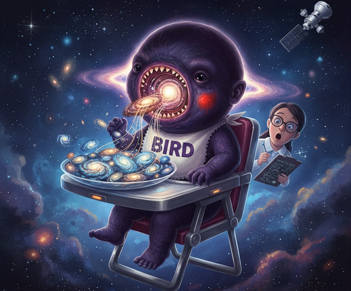 Cover Image for Телескоп Джеймса Уэбба обнаружил сверхмассивную черную дыру в ранней Вселенной