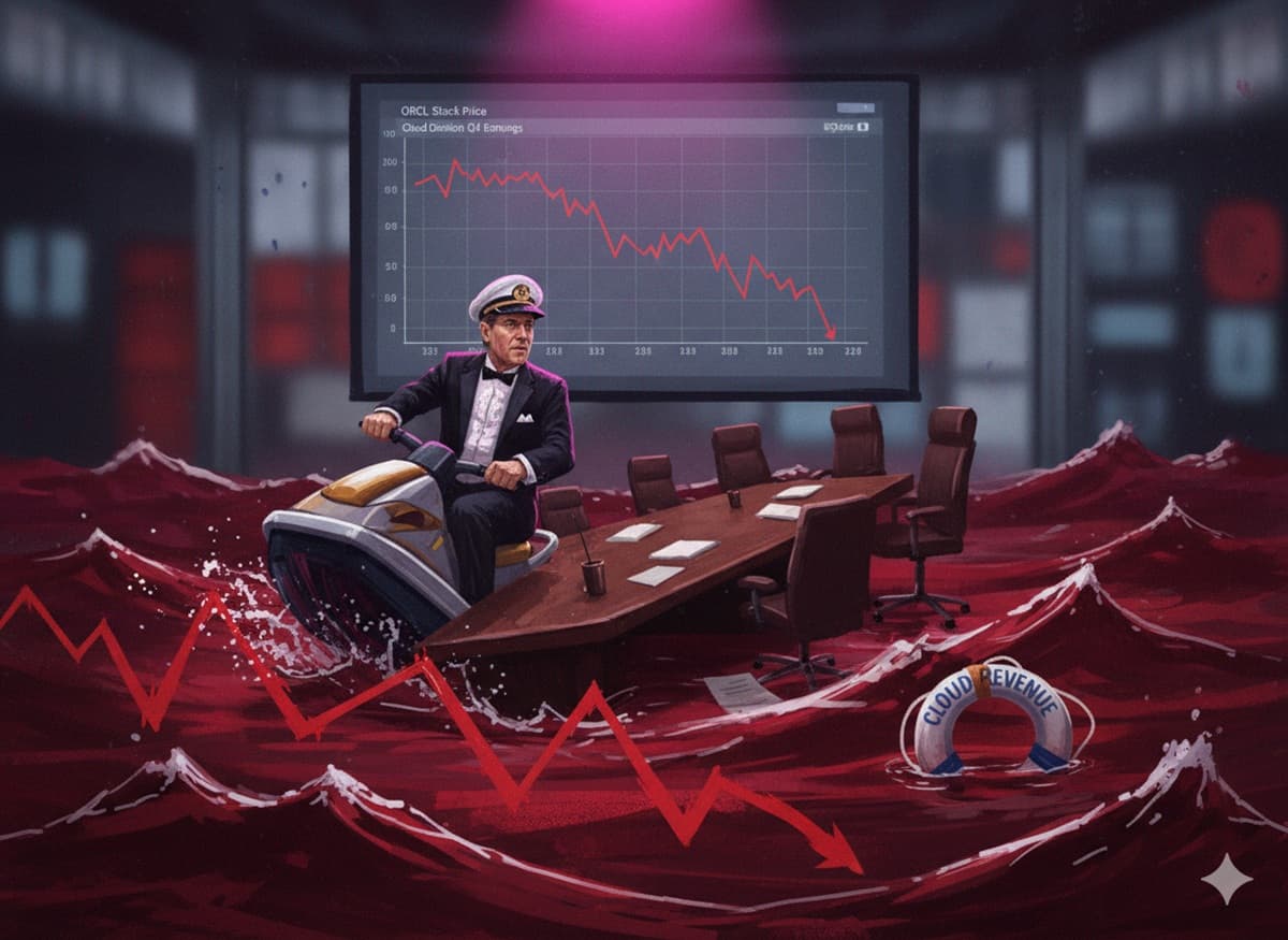 Cover Image for Акции Oracle рухнули на 14% за один день: рынок боится пузыря ИИ