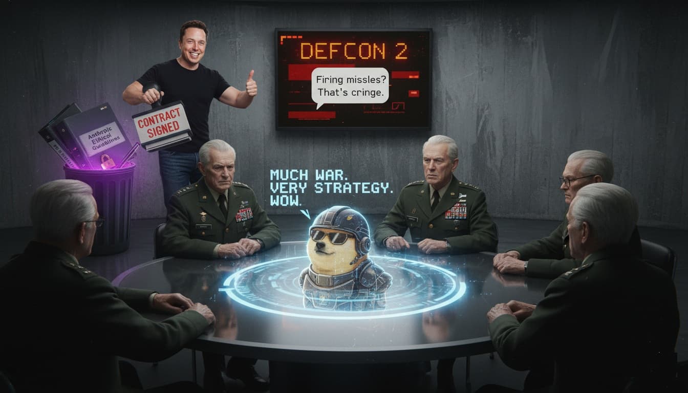 Cover Image for Пентагон для военного применения выбрал Grok на фоне разногласий с Anthropic