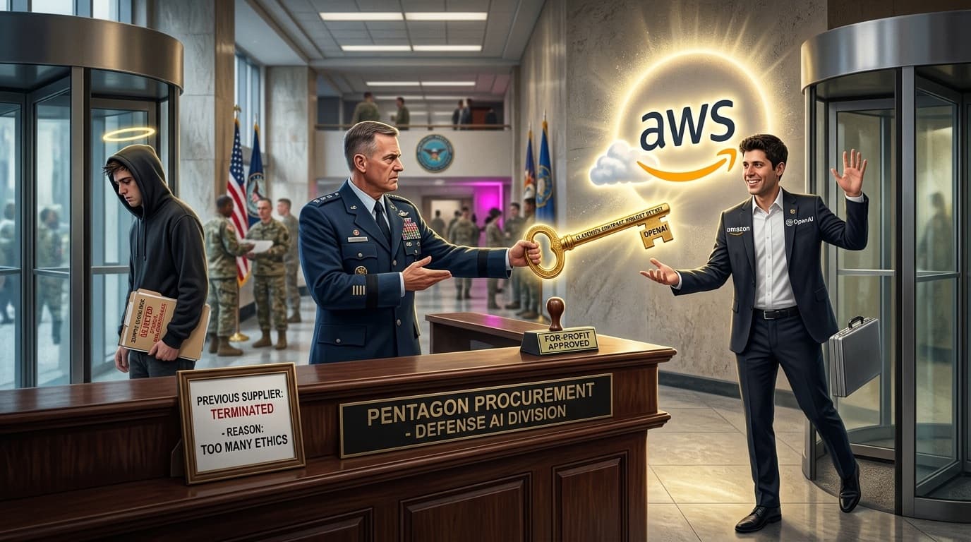 Cover Image for OpenAI выходит на рынок оборонных заказов США через облачную инфраструктуру Amazon