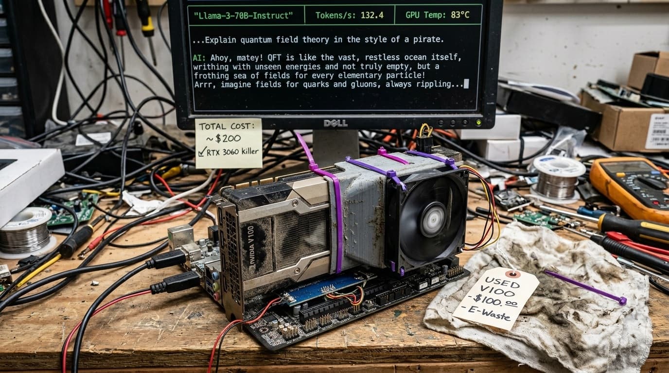 Cover Image for Старый серверный чип NVIDIA Tesla V100 удивляет в тестах на инференсе LLM