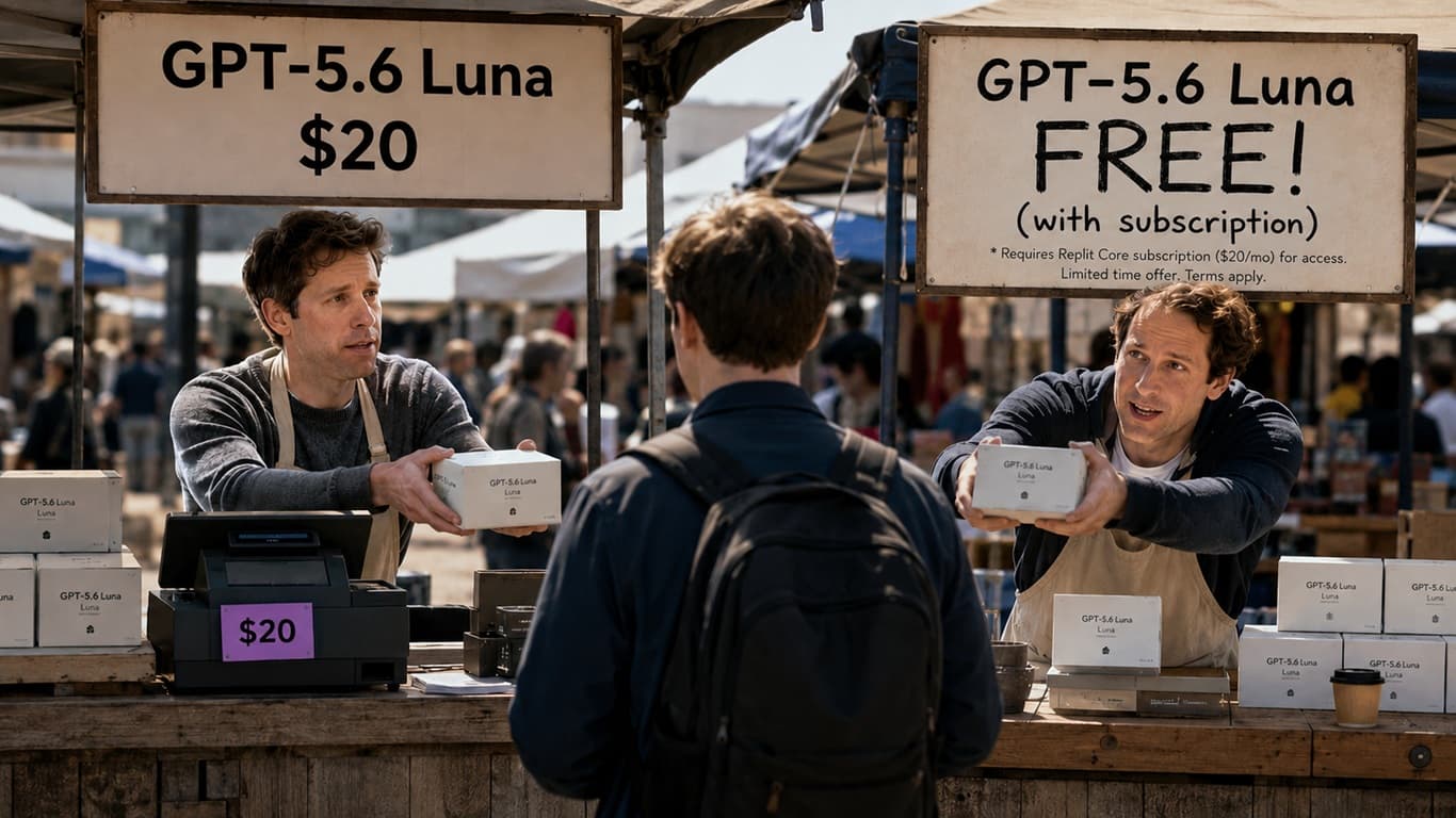 Cover Image for На платформе Replit в бесплатном режиме по умолчанию теперь работает GPT-5.6 Luna
